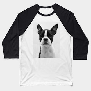 Portrait of Meryl the Boston Terrier Baseball T-Shirt